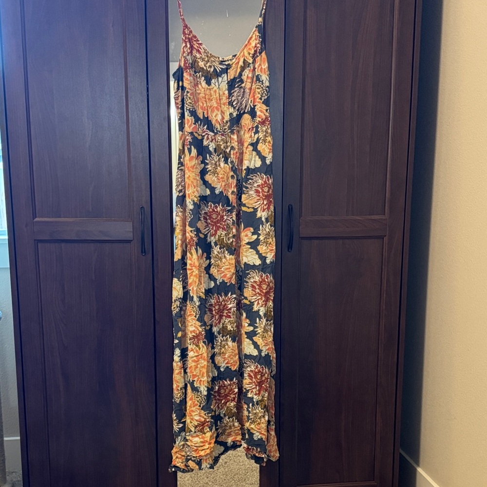 Floral Maxi Dress with Spaghetti Straps